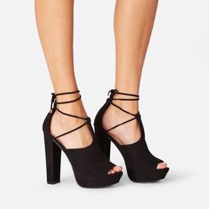 JustFab Lace Up Heels